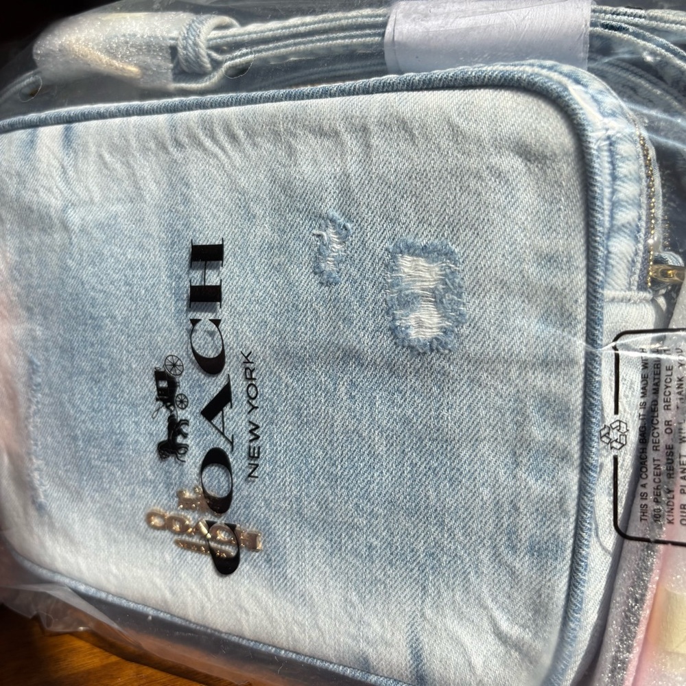 Coach NWT Carey Crossbody Bag In Loved Denim With Charms - Picture 6 of 9